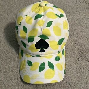 NWT Kate Spade Lemon Print Cap - Yellow and Green